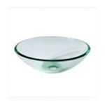 0812679016301 - CLEAR GLASS VESSEL SINK - FINISH: CLEAR, MOUNTING RING FINISH: CHROME