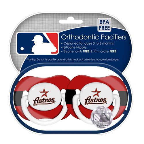 0812799012634 - MLB HOUSTON ASTROS PACIFIERS, 2-PACK