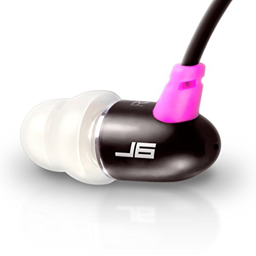 0812887012966 - JLAB AUDIO J6 HIGH FIDELITY METAL ERGONOMIC EARBUDS STYLE HEADPHONES, GUARANTEED FOR LIFE - PASSIONFRUIT PINK/BLACK