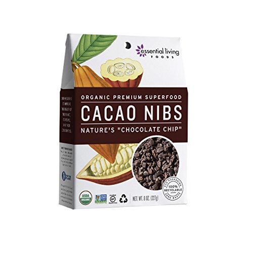 0812986010139 - ESSENTIAL LIVING CACAO NIBS, RAW, 8 OUNCE