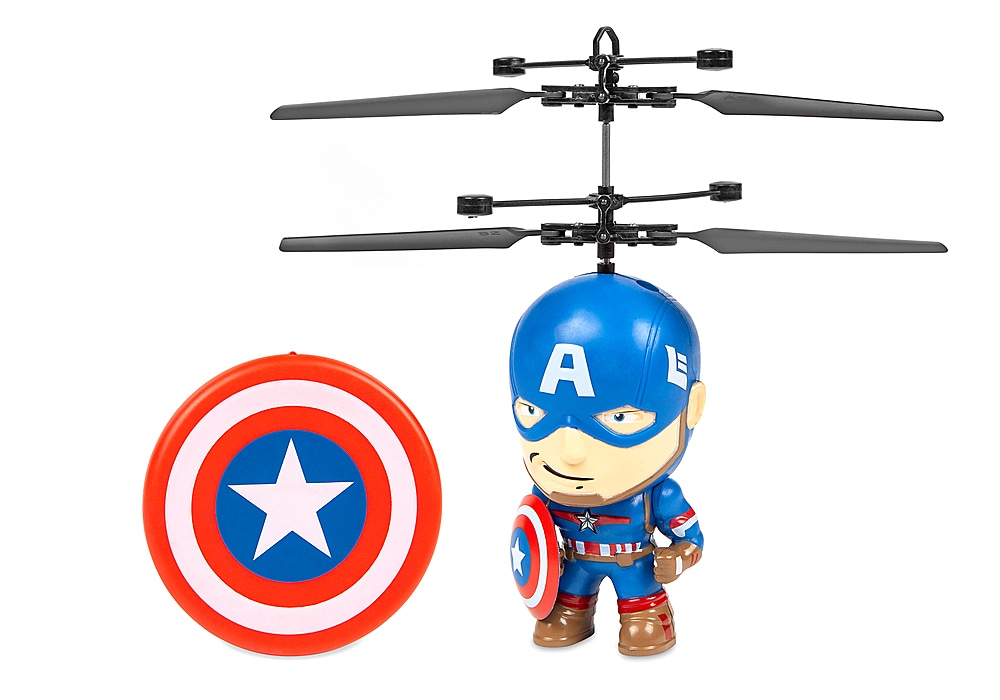0813023012420 - WORLD TECH TOYS - MARVEL 3.5 INCH CAPTAIN AMERICA FLYING FIGURE IR HELICOPTER - MULTI