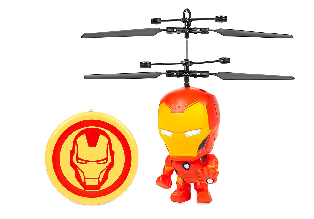 0813023012437 - WORLD TECH TOYS - MARVEL 3.5 INCH IRON MAN FLYING FIGURE IR HELICOPTER - MULTI