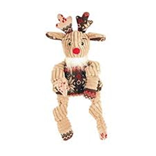 0813168017908 - HUGGLEHOUNDS HOLIDAY KNOTTIE DOG TOY - RUDY WITH SWEATER (LARGE)