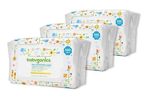 0813277014812 - BABYGANICS FACE, HAND & BABY WIPES, FRAGRANCE FREE, 300 COUNT (CONTAINS THREE 100-COUNT PACKS)