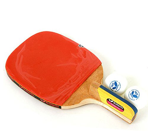 8133454367671 - NEW BUTTERFLY ADDOY P40 TABLE TENNIS RACKET PENHOLDER PADDLE PING PONG RACKET & BALL