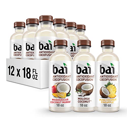 0813694026177 - BAI COCONUT FLAVORED WATER, COCOFUSIONS VARIETY PACK III - 6 OF MOLOKAI COCONUT, 3 EACH OF MADAGASCAR COCONUT MANGO, PUNA COCONUT PINEAPPLE (ASSORTED FLAVORS)18 FL OZ (PACK OF 12)