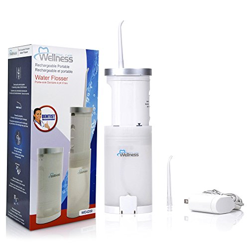 0813789604860 - WELLNESS ORAL CARE HIGH POWER CORDLESS ELECTRIC RECHARGEABLE COMPACT ORAL IRRIGATOR WATER FLOSSER (WE4200)