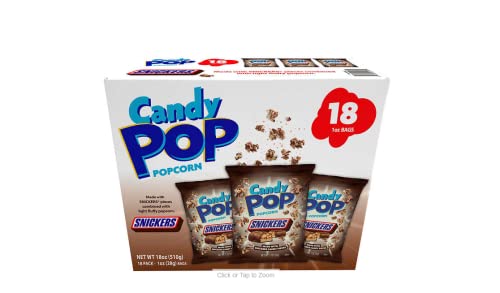 0814109021084 - CANDY POP POPCORN, SNICKERS, 1 OZ, 18 CT