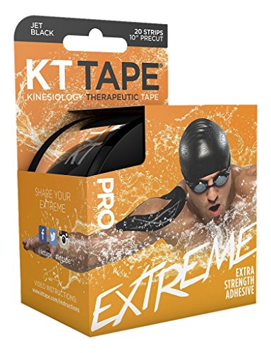 0814179020130 - KT TAPE PRO EXTREME THERAPEUTIC ELASTIC KINESIOLOGY TAPE (20 PRE-CUT), 10, BLAC