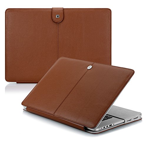 0814211022238 - CASECROWN ELITE FOLIO BOOK COVER CASE (BROWN) FOR 15 INCH MACBOOK PRO WITH RETINA DISPLAY