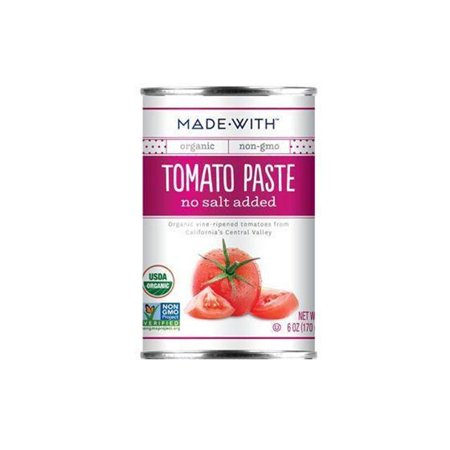 0814343020430 - MADEWITH ORGANIC TOMATO PASTE, NO SALT ADDED, 6 OUNCE (PACK OF 24)