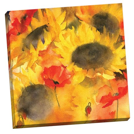 0814394023541 - PORTFOLIO CANVAS DECOR SUNFLOWERS AND POPPIES LORES BY RACHEL MCNAUGHTON LARGE CANVAS WALL ART, 24 X 24