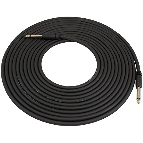 0814422014541 - GLS AUDIO 20 FOOT GUITAR INSTRUMENT CABLE SLIM-GRIP SERIES - 1/4 INCH TS TO 1/4 INCH TS BLACK RUBBER MOLDED PATCH CABLE - 20 FEET PRO CORD - SINGLE
