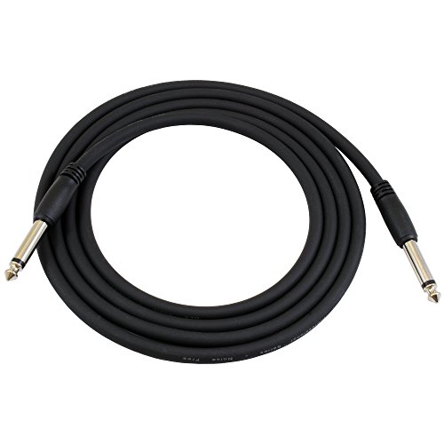 0814422014602 - GLS AUDIO 6 FOOT GUITAR INSTRUMENT CABLE SLIM-GRIP SERIES - 1/4 INCH TS TO 1/4 INCH TS BLACK RUBBER MOLDED PATCH CABLE - 6 FEET PRO CORD - SINGLE