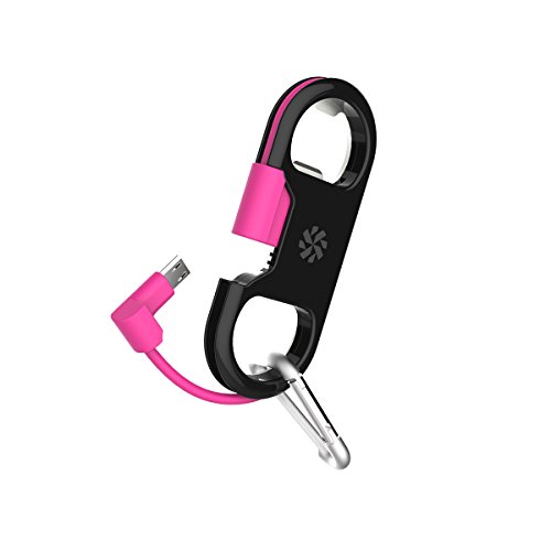 0814556017487 - KANEX MICRO USB TO USB PORTABLE 6 CABLE WITH BOTTLE OPENER COMPATIBLE WITH ANDROID DEVICES-PINK