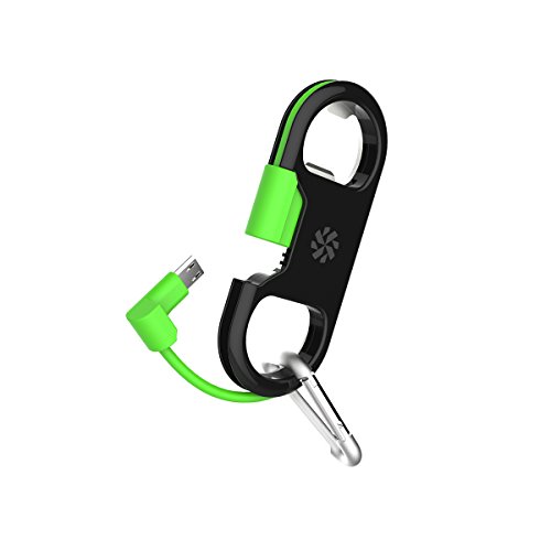 0814556017500 - KANEX MICRO USB TO USB PORTABLE 6 CABLE WITH BOTTLE OPENER COMPATIBLE WITH ANDROID DEVICES-GREEN