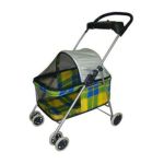 0814836011631 - YELLOW PLAID POSH PET STROLLER DOGS CATS W CUP HOLDER