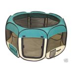 0814836014168 - TEAL PET DOG TENT PUPPY PLAYPEN EXERCISE PEN KENNEL XS