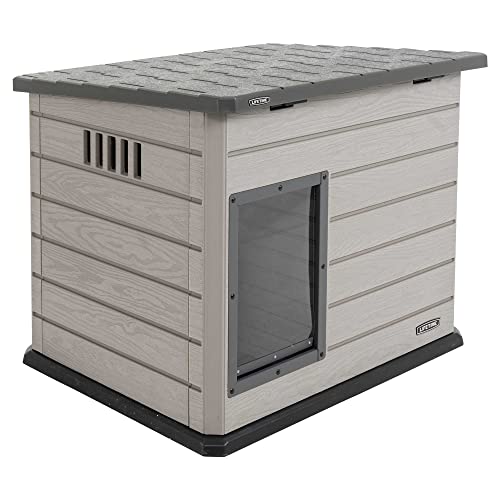 0081483819518 - LIFETIME DELUXE DOG HOUSE, WEATHER PROTECTED WITH ADJUSTABLE VENTS, IDEAL SHELTER FOR MEDIUM TO LARGE DOGS