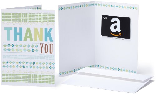 0814916011032 - AMAZON.COM $20 GIFT CARD IN A GREETING CARD (THANK YOU CARD DESIGN)