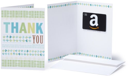 0814916011049 - AMAZON.COM $25 GIFT CARD IN A GREETING CARD (THANK YOU CARD DESIGN)