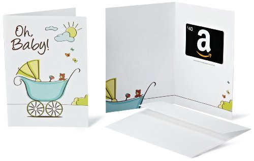 0814916015184 - AMAZON.COM $40 GIFT CARD IN A GREETING CARD (OH, BABY! CARD DESIGN)