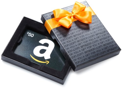 0814916015917 - AMAZON.COM $50 GIFT CARD IN A BLACK GIFT BOX (CLASSIC BLACK CARD DESIGN)