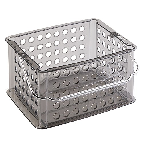 0081492009313 - INTERDESIGN STORAGE ORGANIZER BASKET, FOR BATHROOM, HEALTH AND BEAUTY PRODUCTS - SMALL, CIRCLES, EARTH GRAY