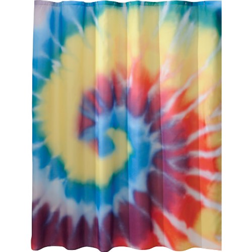 0081492374206 - TIE DYE SHOWER CURTAIN BRIGHT COLORS