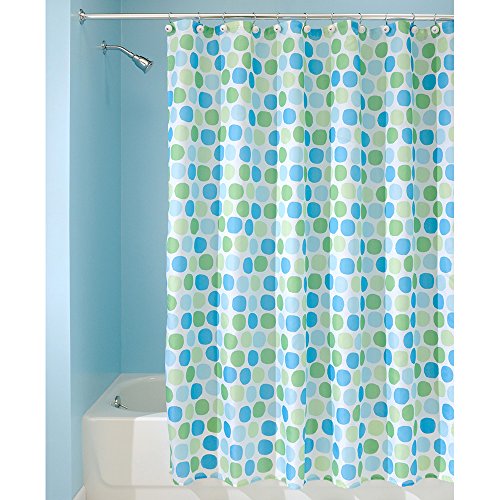 0081492378204 - INTERDESIGN RIALTO SHOWER CURTAIN, BLUE AND GREEN, 72-INCH BY 72-INCH