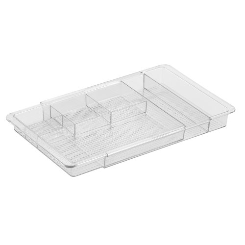 0081492382805 - INTERDESIGN EXPANDABLE COSMETIC DRAWER ORGANIZER FOR VANITY CABINET TO HOLD MAKEUP, BEAUTY PRODUCTS - CLEAR