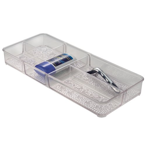 0081492487500 - INTERDESIGN RAIN COSMETIC ORGANIZER TRAY FOR VANITY CABINET TO HOLD MAKEUP, BEAUTY PRODUCTS - CLEAR