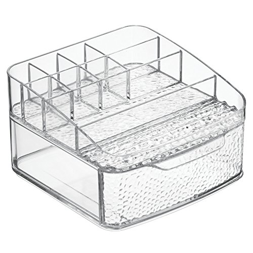 0081492532507 - INTERDESIGN RAIN COSMETIC ORGANIZER FOR VANITY CABINET TO HOLD MAKEUP, BEAUTY PRODUCTS - 1 DRAWER, CLEAR