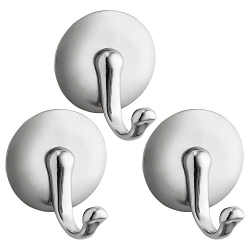 0081492549703 - INTERDESIGN 3-PACK YORK SELF-ADHESIVE BRUSHED STAINLESS STEEL HOOK, CHROME, SMALL