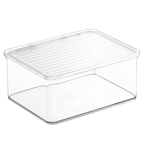 0081492671305 - INTERDESIGN KITCHEN, PANTRY, REFRIGERATOR, FREEZER STORAGE CONTAINER WITH HINGED LID, 1.25-QUART, CLEAR