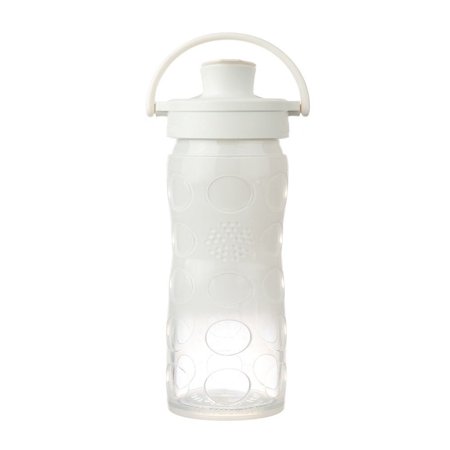 0814943020441 - LIFEFACTORY BPA-FREE GLASS WATER BOTTLE WITH ACTIVE FLIP CAP & SILICONE SLEEVE, 16 OZ, WHITE OMBRE