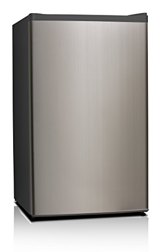 0814982019215 - MIDEA WHS-121LSS1 COMPACT SINGLE REVERSIBLE DOOR REFRIGERATOR AND FREEZER, 3.3 CUBIC FEET, STAINLESS STEEL