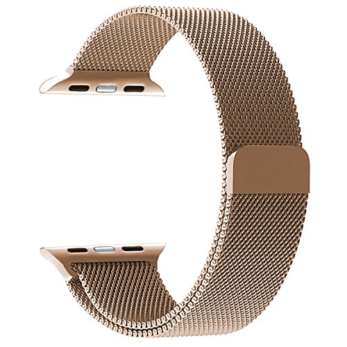 0815000020299 - APPLE WATCH BAND, WITH UNIQUE MAGNET LOCK, JETECH 38MM MILANESE LOOP STAINLESS STEEL BRACELET STRAP BAND FOR APPLE WATCH 38MM ALL MODELS NO BUCKLE NEEDED - ROSE GOLD