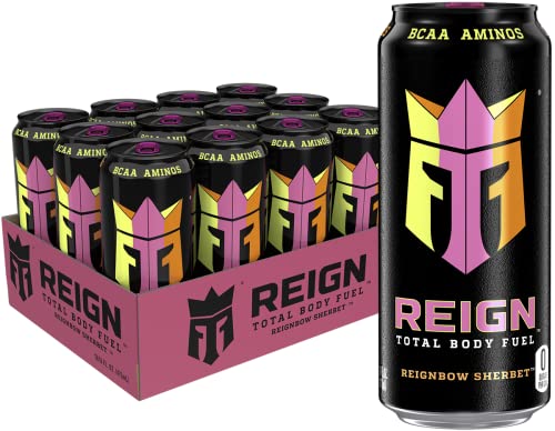 0815154021425 - REIGN TOTAL BODY FUEL, REIGNBOW SHERBET, FITNESS & PERFORMANCE DRINK, 16OZ (PACK OF 12)
