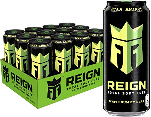 0815154023276 - REIGN TOTAL BODY FUEL, WHITE GUMMY BEAR, FITNESS & PERFORMANCE DRINK, 16 FL OZ (PACK OF 12)