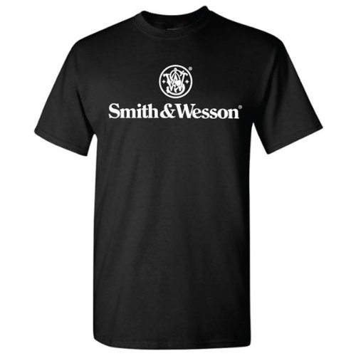 0815272015221 - SMITH AND WESSON BLACK T-SHIRT WITH LOGO (LARGE)