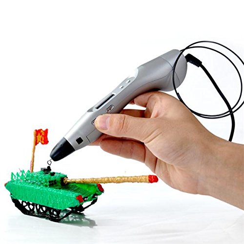 8153673839360 - SCRIBBLER 3D PEN V1 FOR PRINTING IN THE AIR 3D DRAWING PEN ART TOOL WITH 3 LOOPS OF PLASTIC FILAMENT COLOR SILVER
