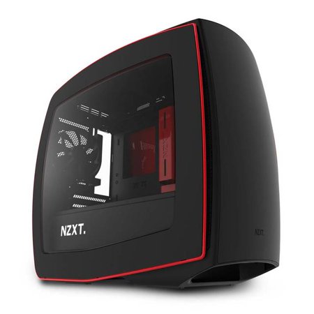 0815671012760 - NZXT MANTA MINI-ITX COMPUTER CASE, MATTE BLACK/RED CA-MANTW-M2
