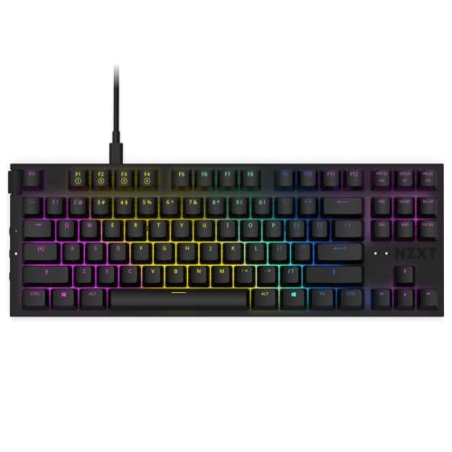 0815671016232 - NZXT FUNCTION TKL MECHANICAL KEYBOARD - KB-1TKUS-BR - PC GAMING MECHANICAL KEYBOARD - MX COMPATIBLE SWITCHES - HOT SWAPPABLE KEY SWITCH SOCKETS - LINEAR RGB SWITCHES - ALUMINUM TOP PLATE - BLACK