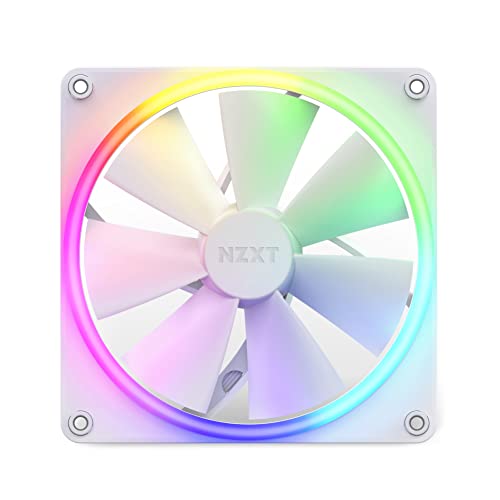 0815671019967 - NZXT F140 RGB FANS - RF-R14SF-W1 - ADVANCED RGB LIGHTING CUSTOMIZATION - WHISPER QUIET COOLING - SINGLE (RGB FAN & CONTROLLER REQUIRED & NOT INCLUDED) - 140MM FAN - WHITE