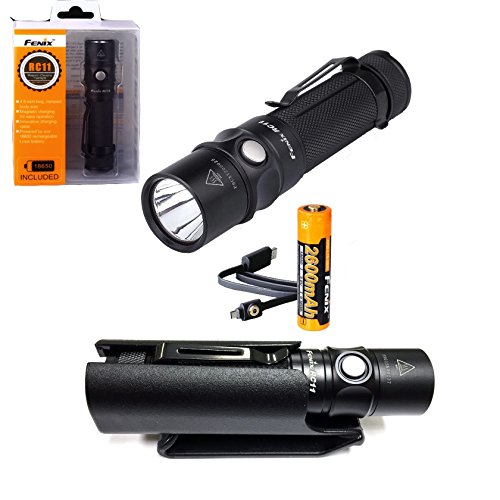 0815698013450 - BUNDLE: FENIX RC11 1000 LUMEN 18650 RECHARGEABLE BATTERY (INCLUDED) CREE XM-L2 U2 LED FLASHLIGHT WITH CLIP-ON KYDEX HARD SHELL HOLSTER