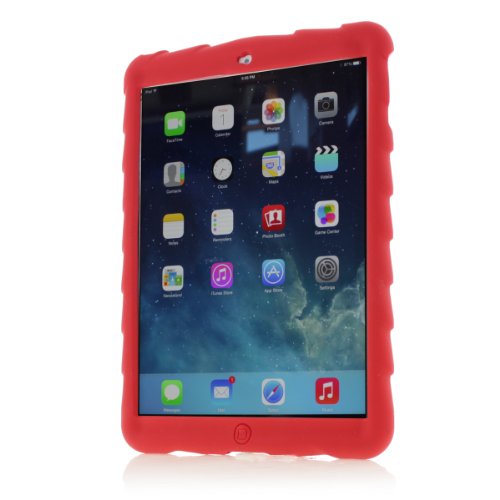 0815741019248 - APPLE IPAD AIR BOUNCE SKIN RED GUMDROP CASES SILICONE RUGGED SHOCK ABSORBING PROTECTIVE DUAL LAYER COVER CASE