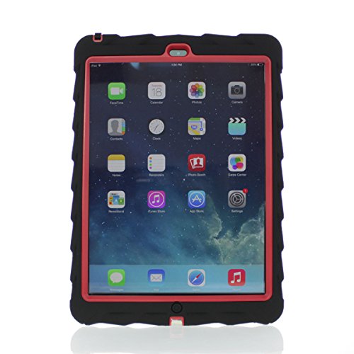 0815741019279 - APPLE IPAD AIR DROP TECH RED GUMDROP CASES SILICONE RUGGED SHOCK ABSORBING PROTECTIVE DUAL LAYER COVER CASE