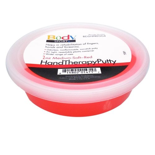 0815802014694 - BODY SPORT THERAPY PUTTY 2OZ RED - MEDIUM RESISTANCE