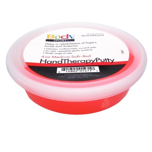 0815802014717 - BODY SPORT THERAPY PUTTY 4OZ CORAL RED - MEDIUM RESISTANCE